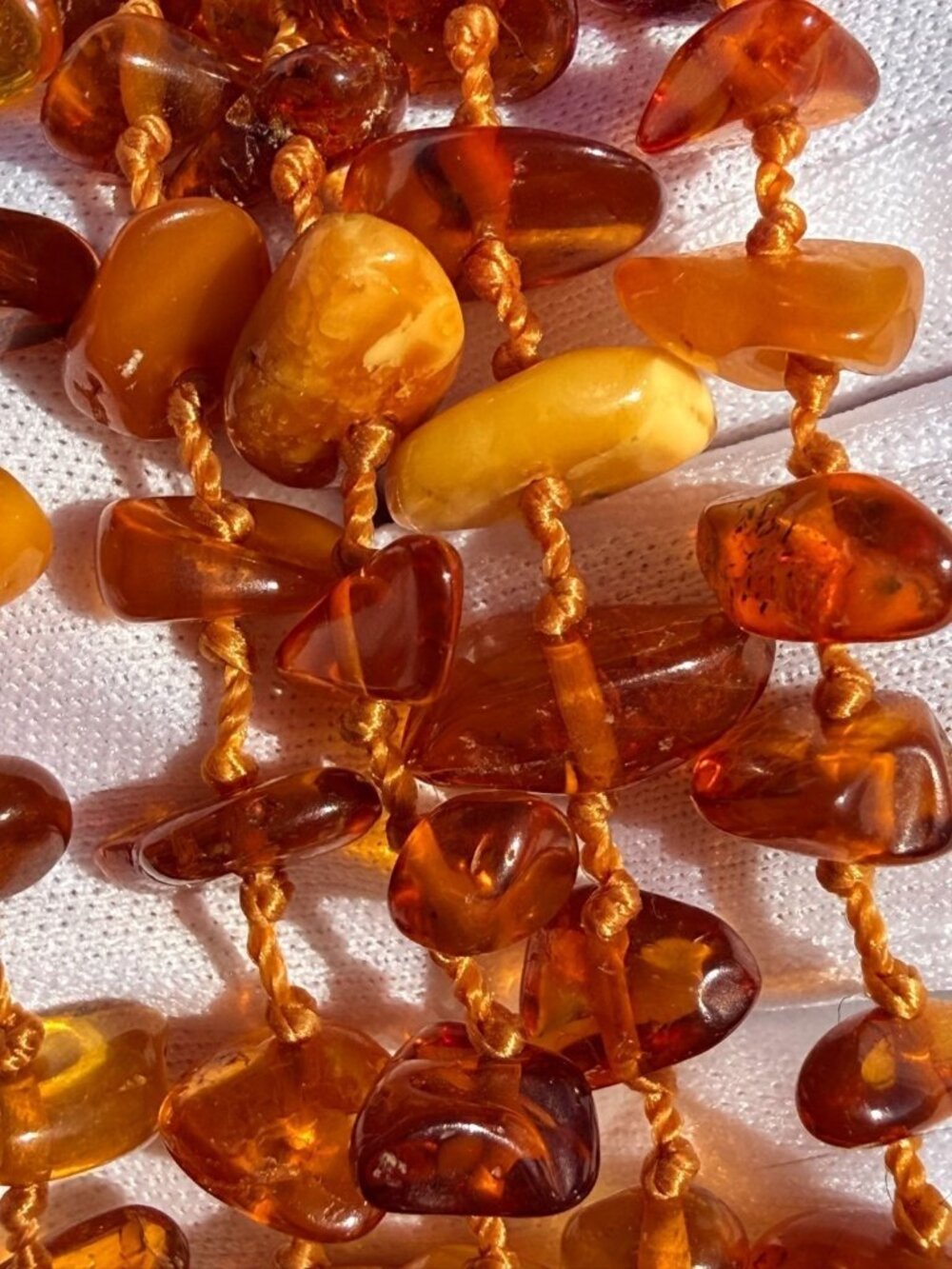 Vintage Genuine Amber Necklace Honey Butterscotch Multi Strand Pendant 20” 79g - Picture 9 of 16